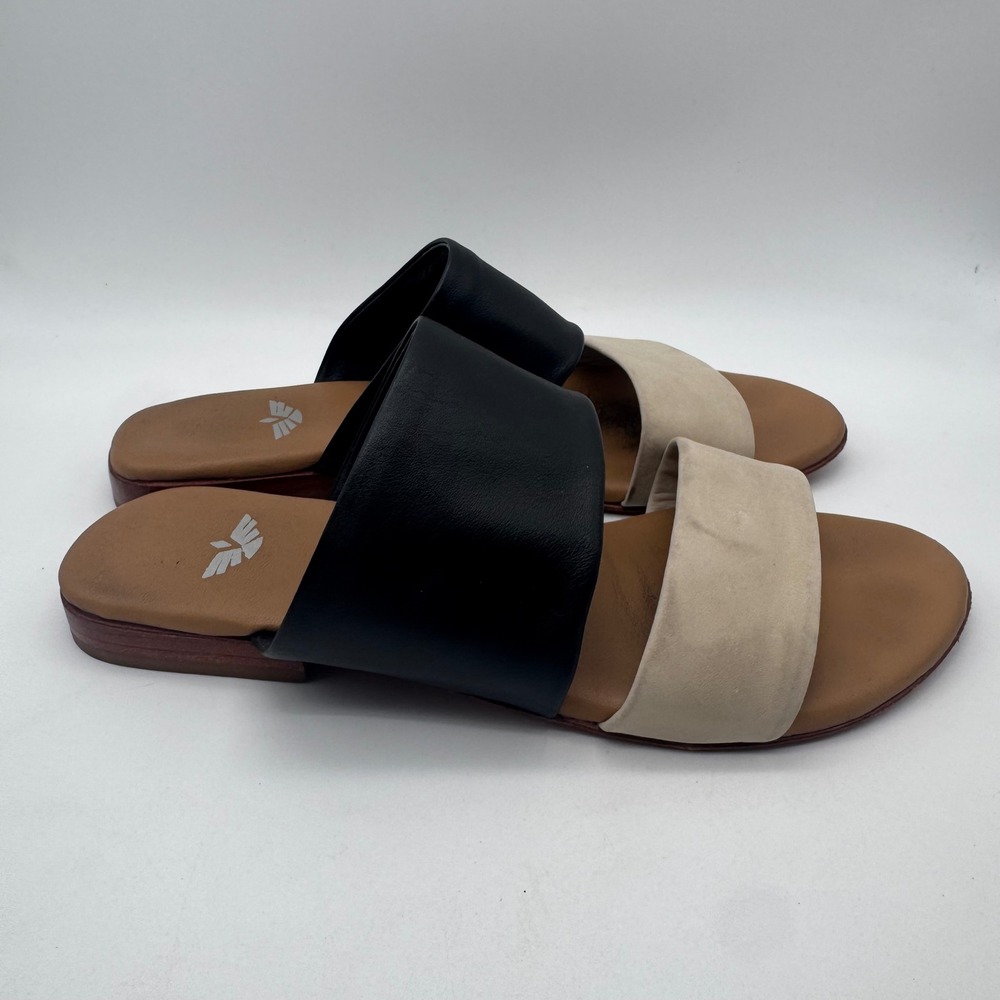 Fortress of Inca Leather 2 Strap Slide Sandals Vero Cuoio Slides Size 40